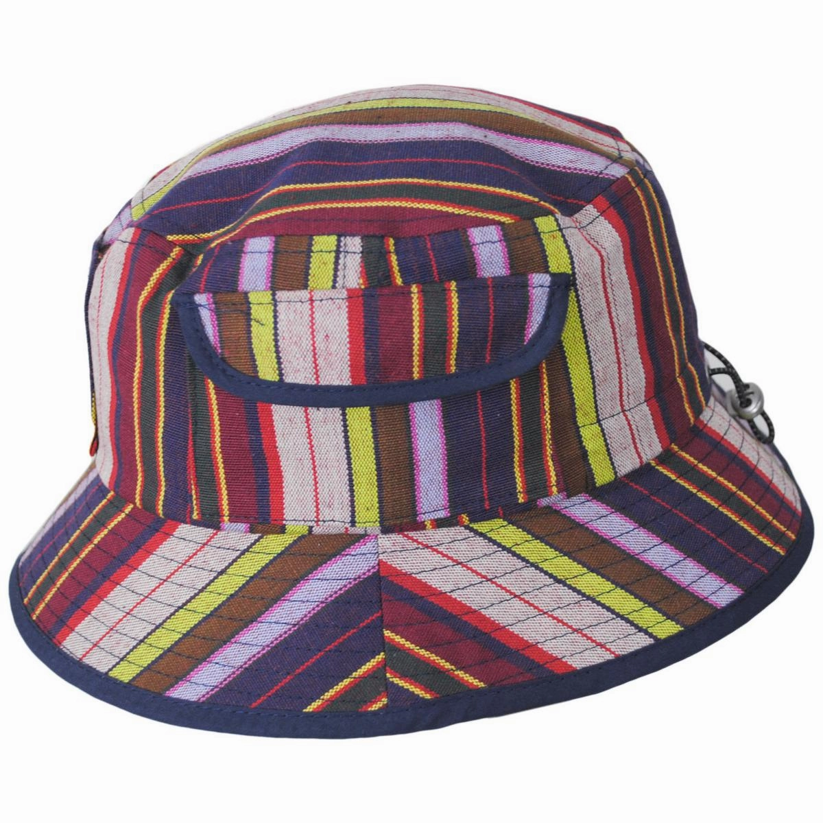 Multi Color Stripe Polyester Blend Bucket Hat