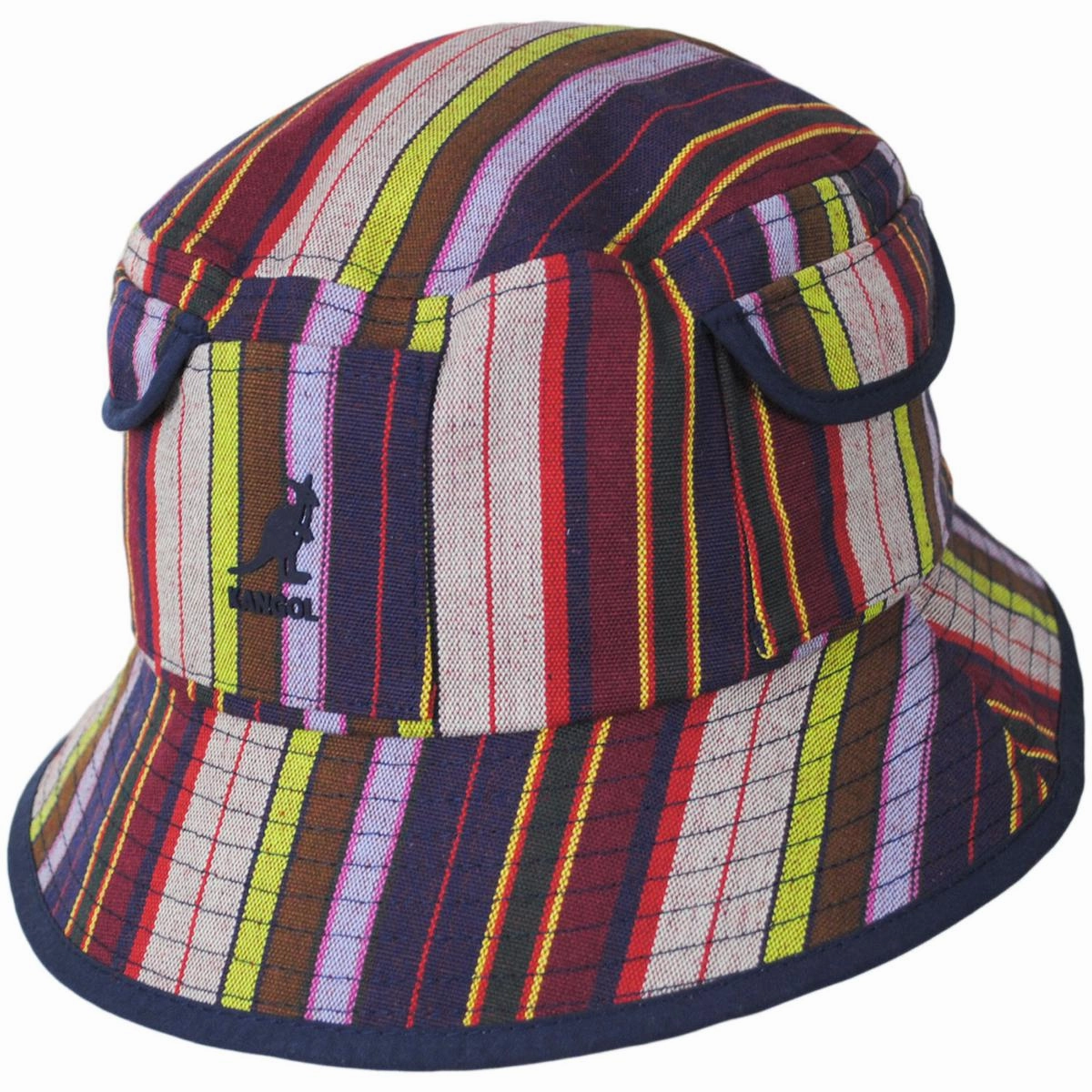 Multi Color Stripe Polyester Blend Bucket Hat
