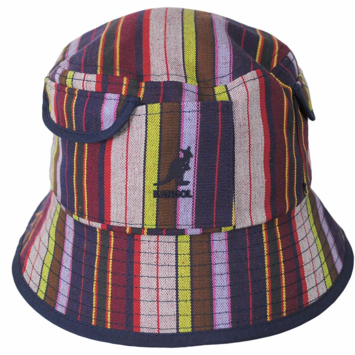 Multi Color Stripe Polyester Blend Bucket Hat
