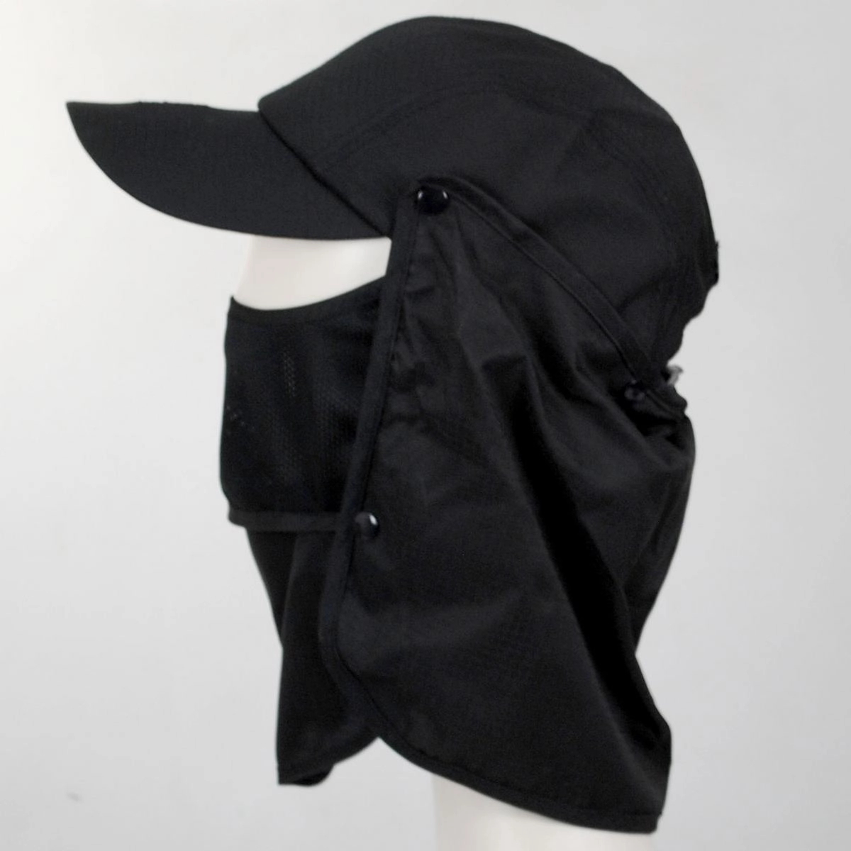Multi-Utility Neck-Flap Mask Strapback Baseball Cap