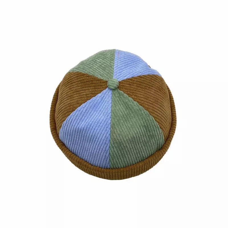 Multicolor Corduroy Docker Cap