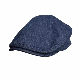 Munich Navy Blue Cotton Flat Cap