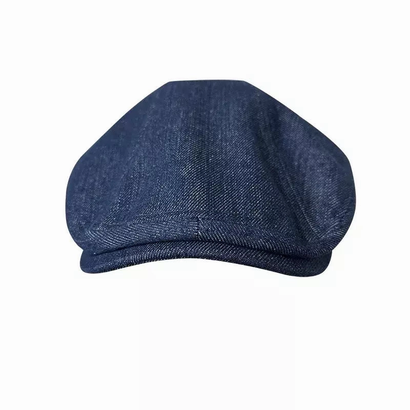 Munich Navy Blue Cotton Flat Cap