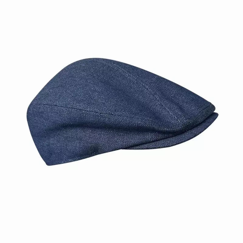 Munich Navy Blue Cotton Flat Cap