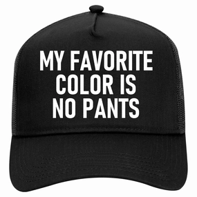 My Favorite Color Is No Pants Retro Adult 5 Panel Mesh Trucker Hat