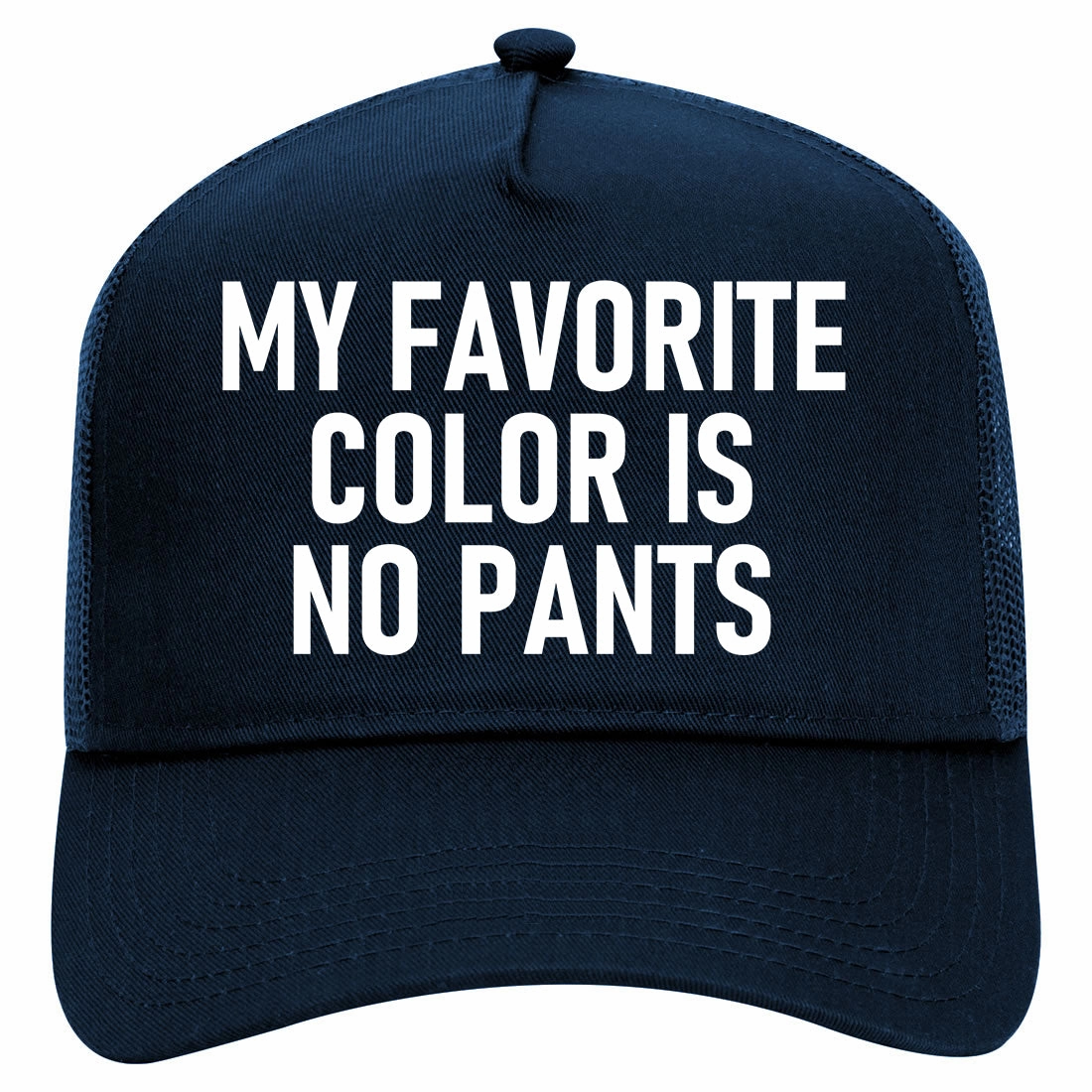 My Favorite Color Is No Pants Retro Adult 5 Panel Mesh Trucker Hat
