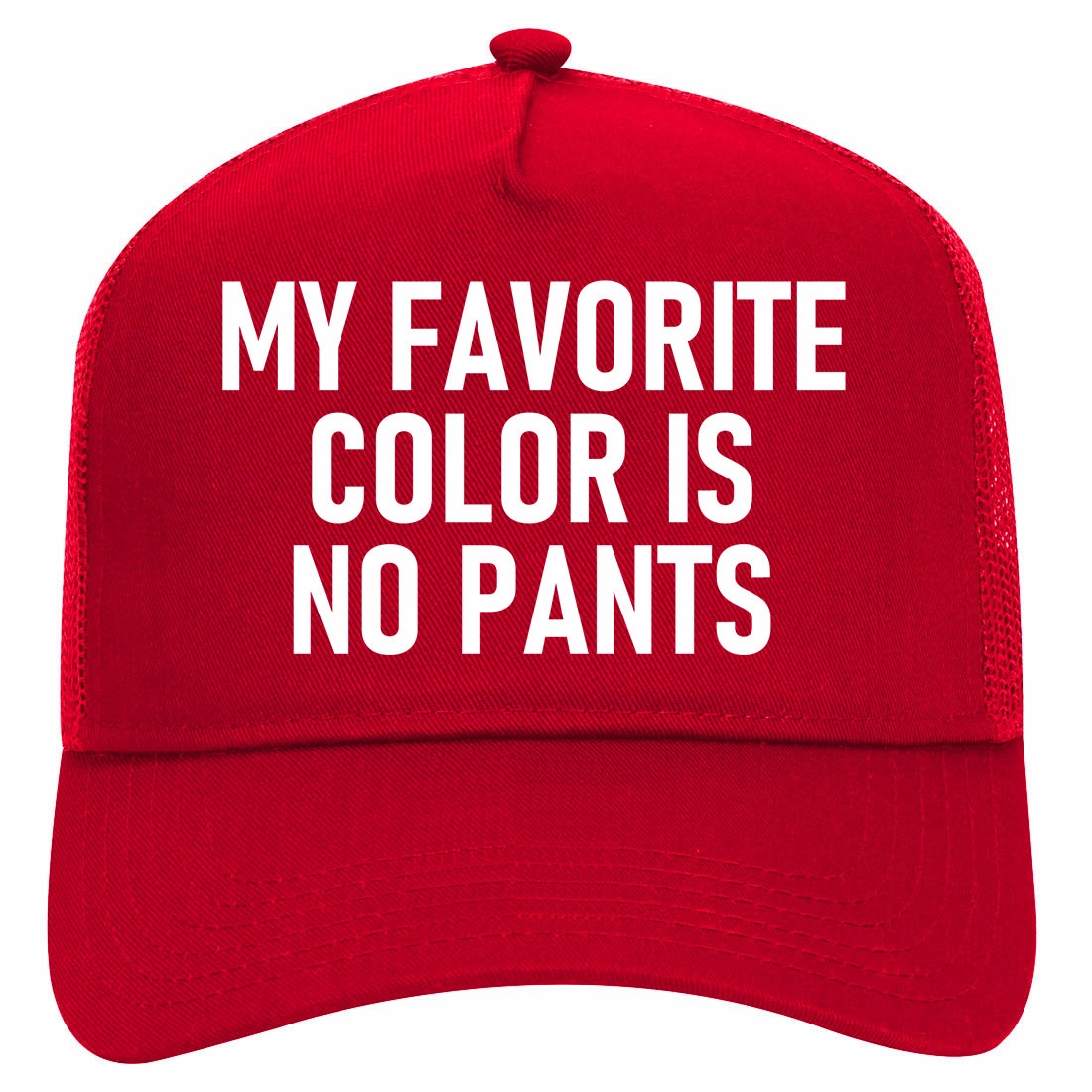 My Favorite Color Is No Pants Retro Adult 5 Panel Mesh Trucker Hat