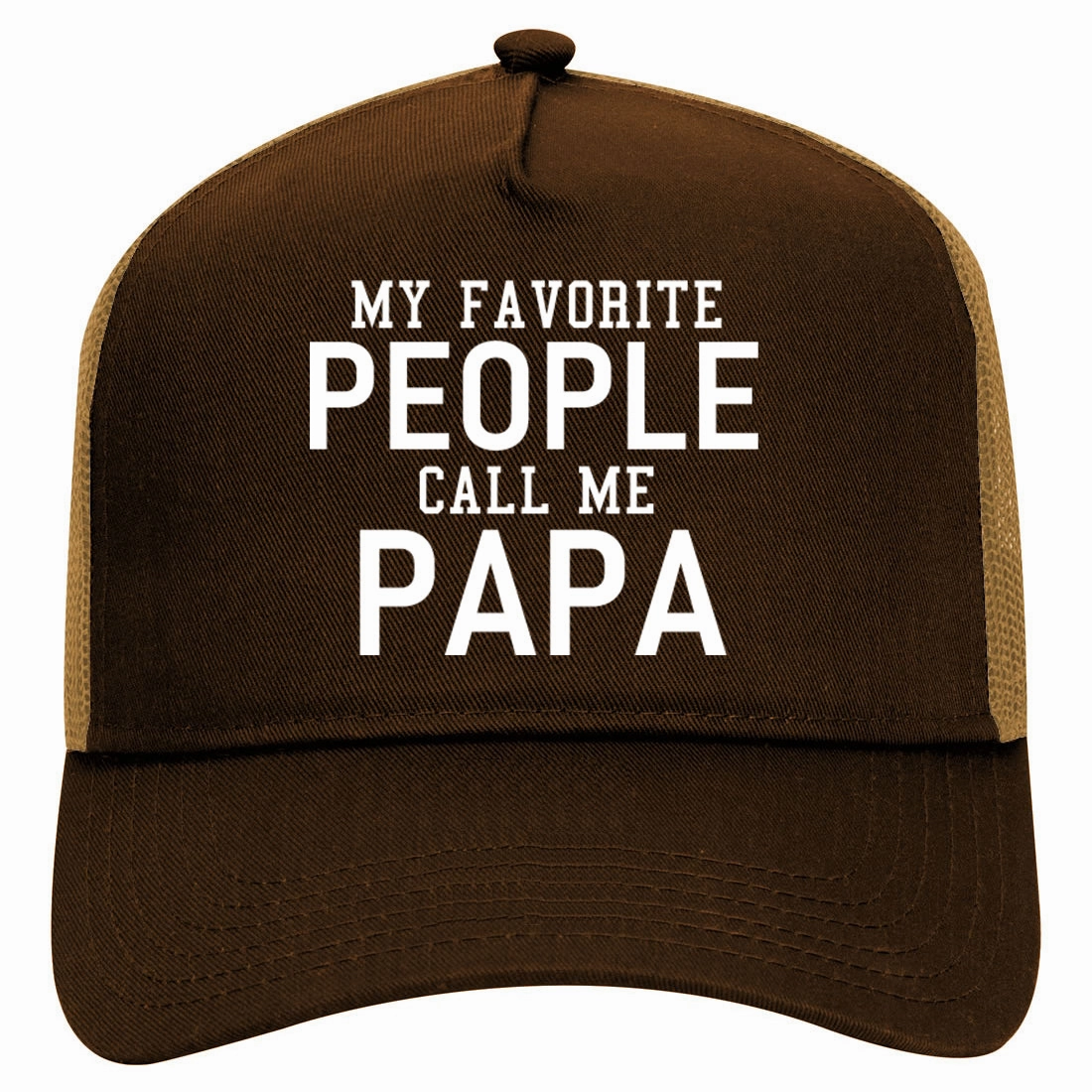 My Favorite People Call Me Papa Father Dad Retro Adult 5 Panel Mesh Trucker Hat