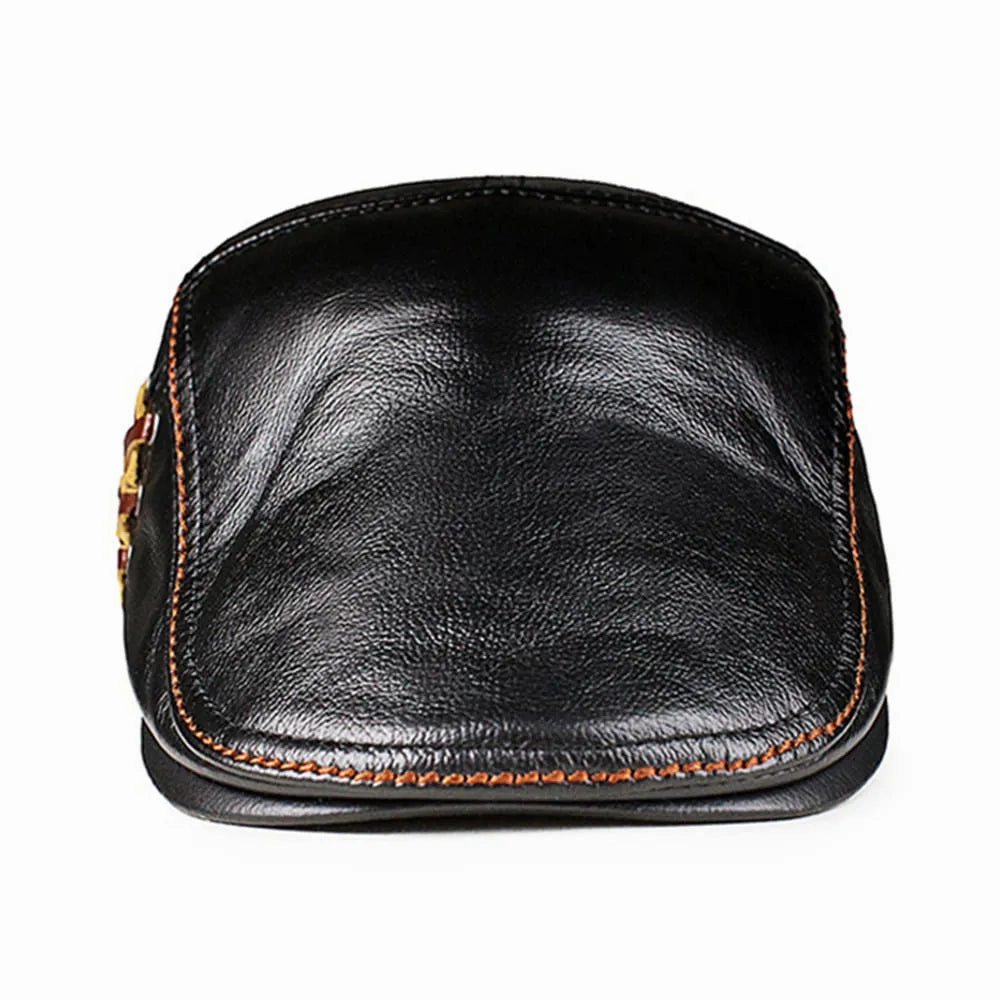 Napoli Genuine Leather Flat Cap