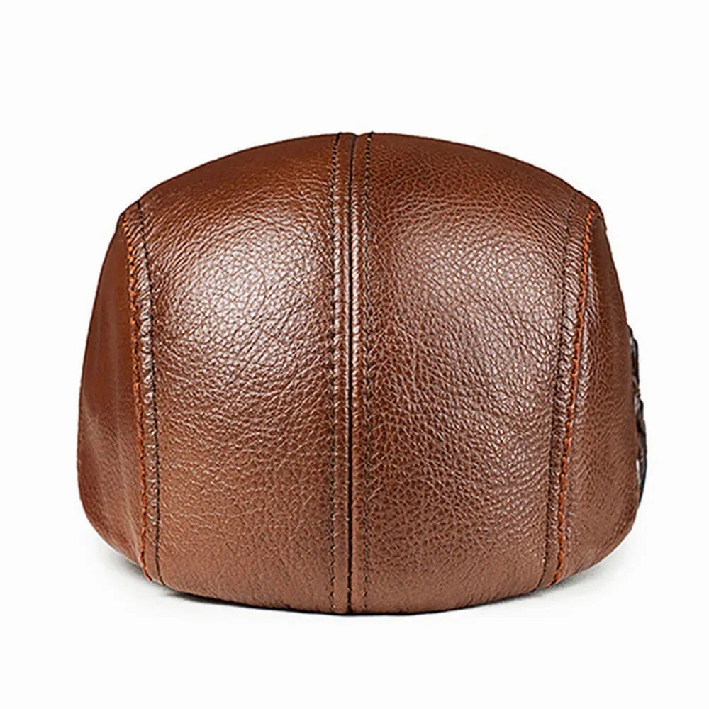 Napoli Genuine Leather Flat Cap