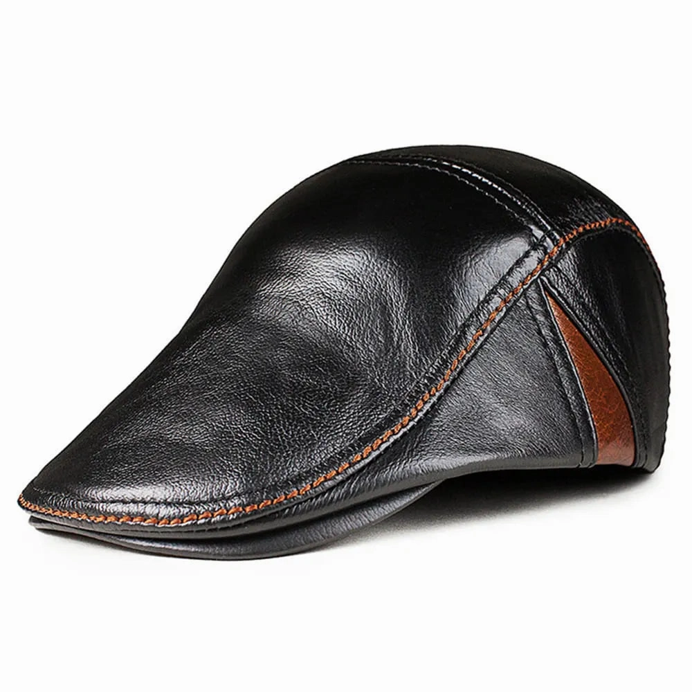 Napoli Genuine Leather Flat Cap