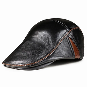 Napoli Genuine Leather Flat Cap