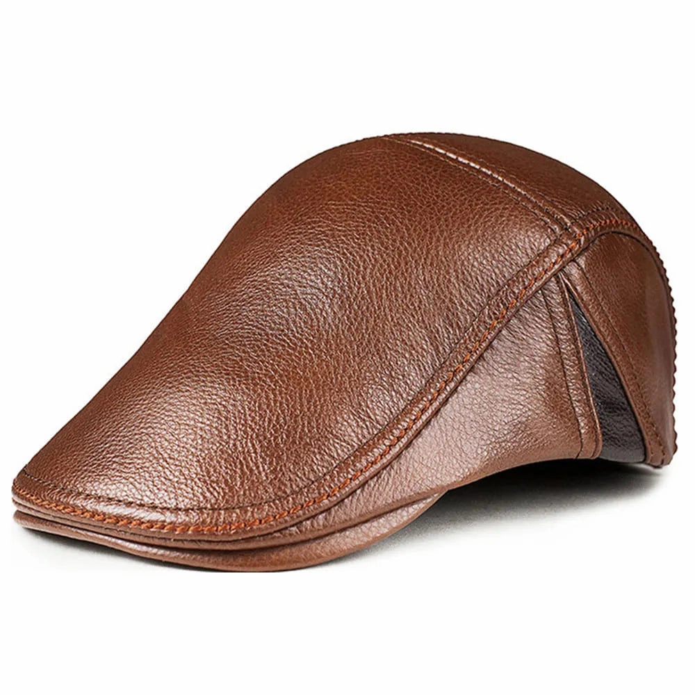 Napoli Genuine Leather Flat Cap