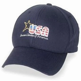 Navy Blue with USA Logo - Structured Baseball Cap