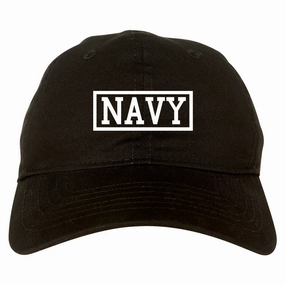 Navy Box Dad Hat