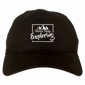 Never Stop Exploring Mens Dad Hat Baseball Cap