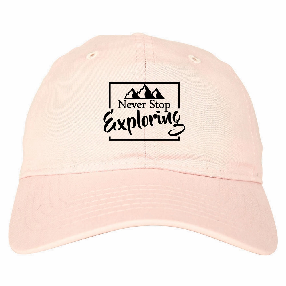 Never Stop Exploring Mens Dad Hat Baseball Cap