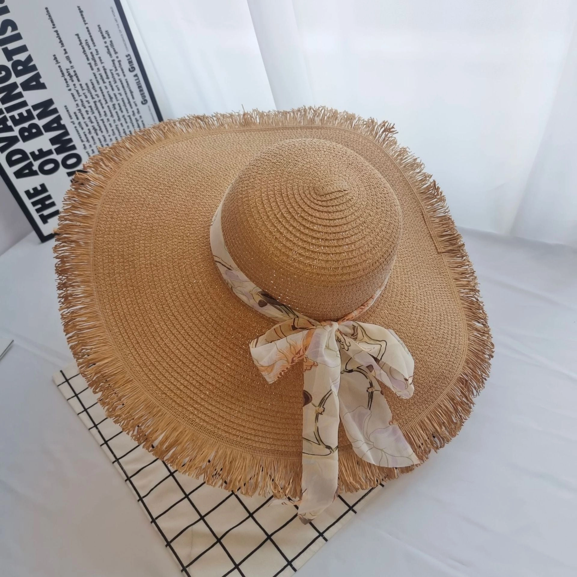 New Bohemian Vacation Fringe Hat Wide Brim Fashion Chic Sun
