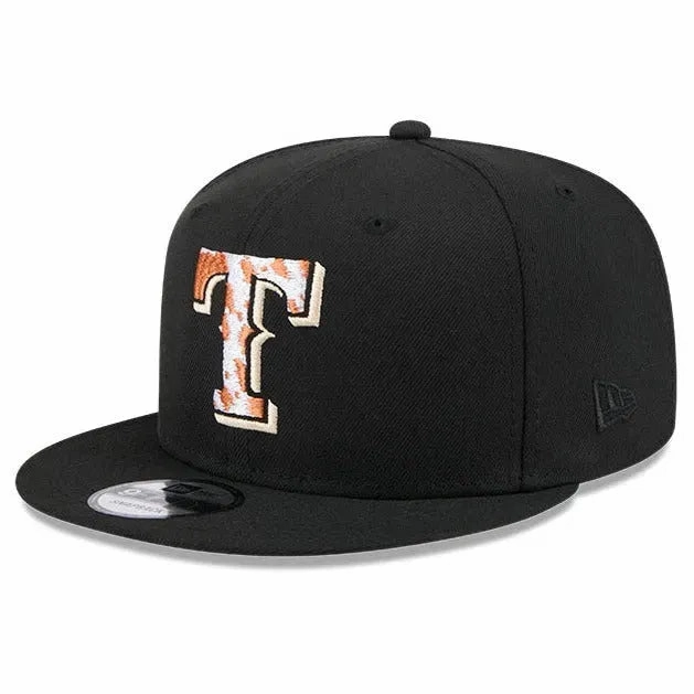NEW ERA 9FIFTY TEXAS RANGERS ANIMAL FILL BLACK SNAPBACK CAP