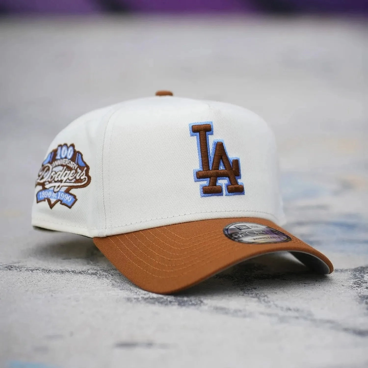 NEW ERA 9FORTY A-FRAME LOS ANGELES DODGERS 100TH ANNIVERSARY TWO TONE / GREY UV SNAPBACK