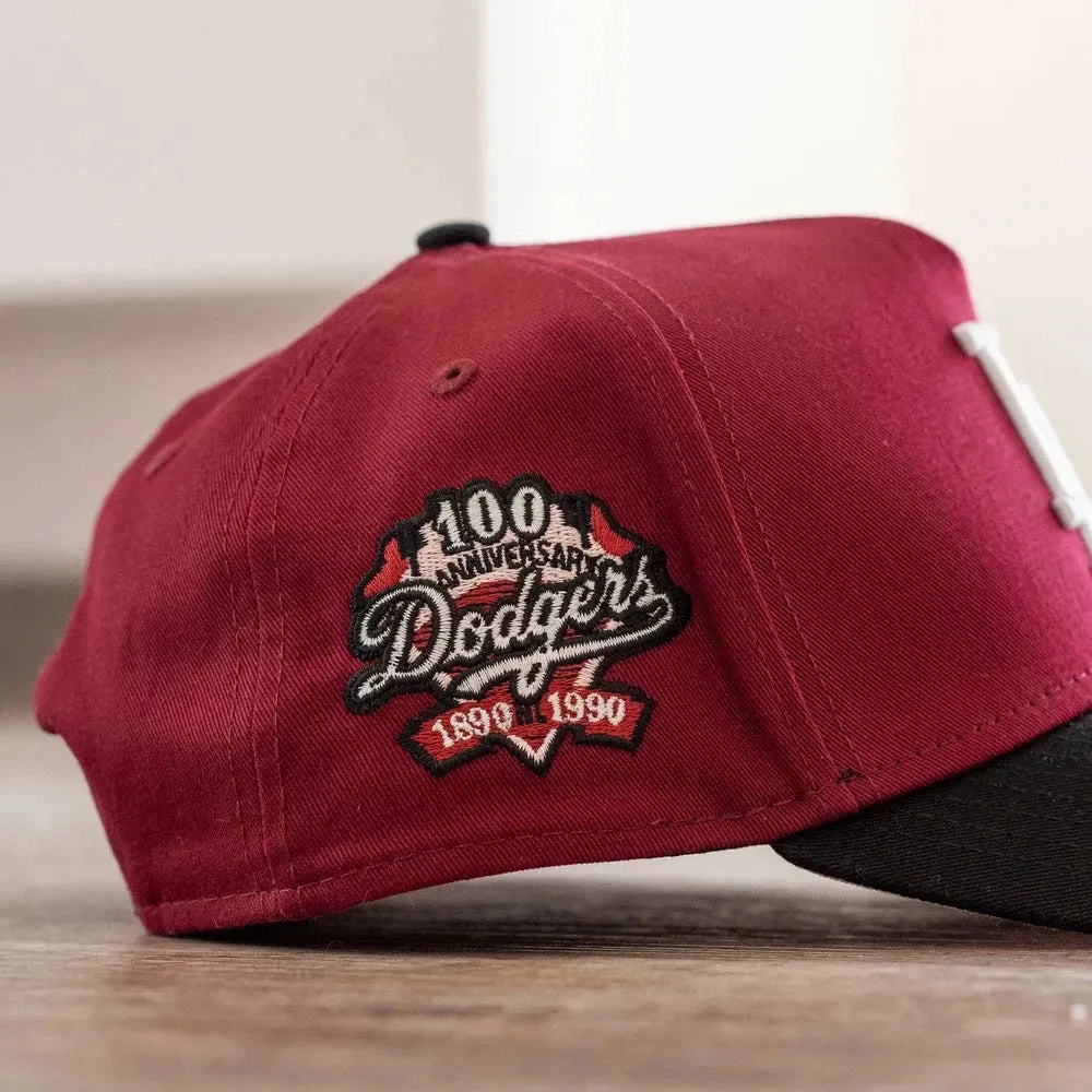 NEW ERA 9FORTY A-FRAME MLB LOS ANGELES DODGERS 100TH ANNIVERSARY TWO TONE / PINK UV SNAPBACK CAP