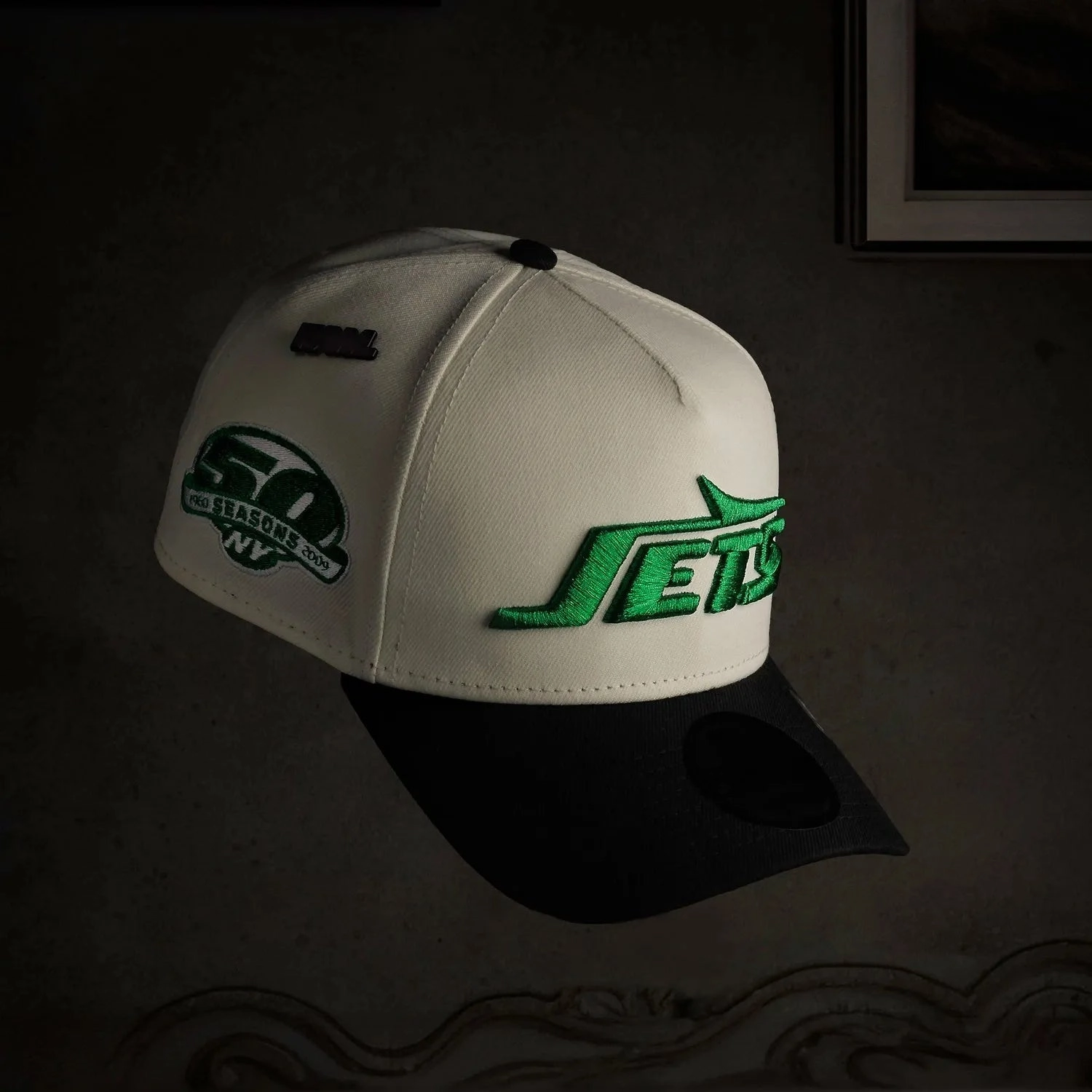 NEW ERA 9FORTY A-FRAME NFL NEW YORK JETS 50 SEASONS TWO TONE / KELLY GREEN UV CAP