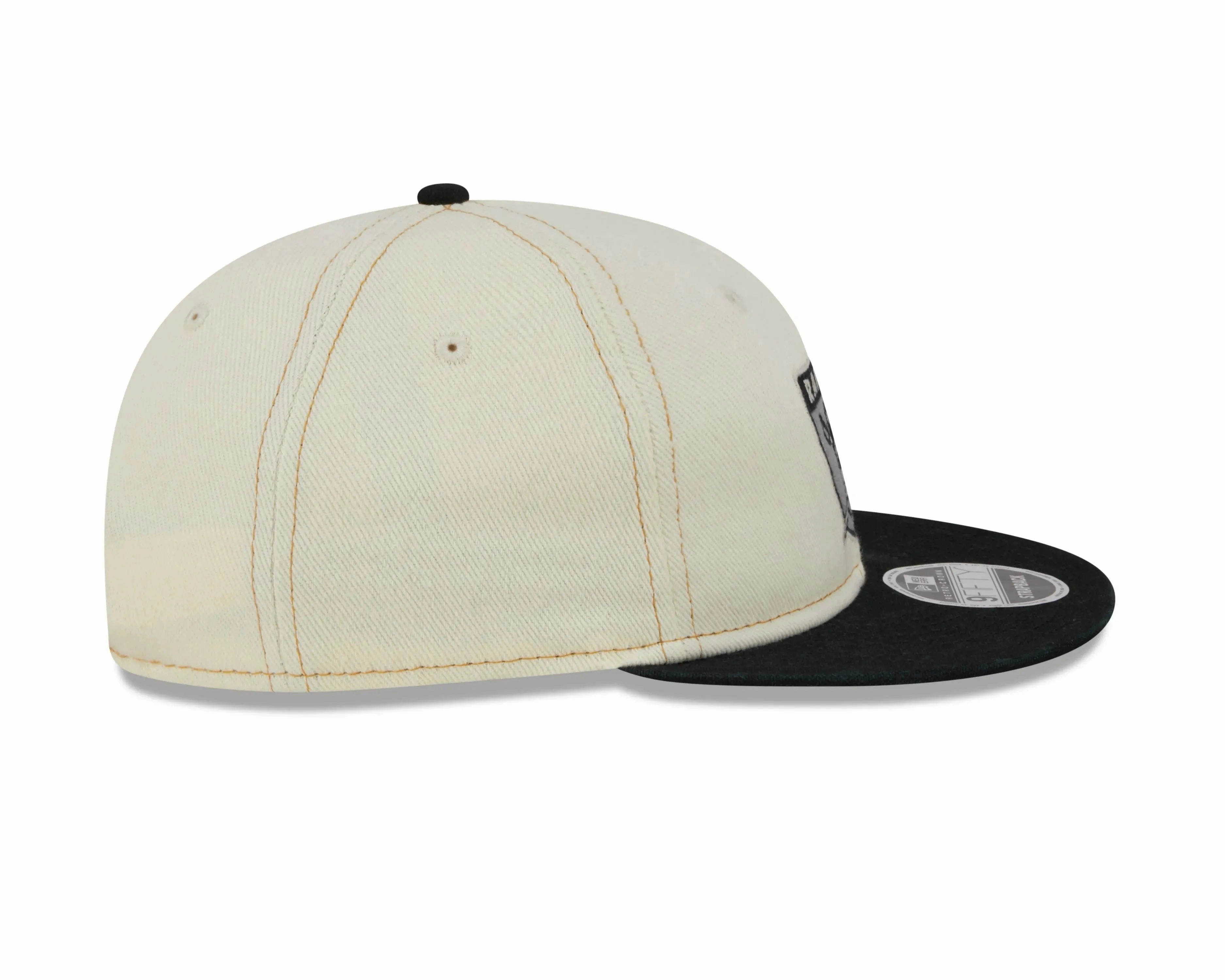 NEW ERA RC9FIFTY OF NFL OAKLAND RAIDERS CHROME DENIM STRAPBACK CAP