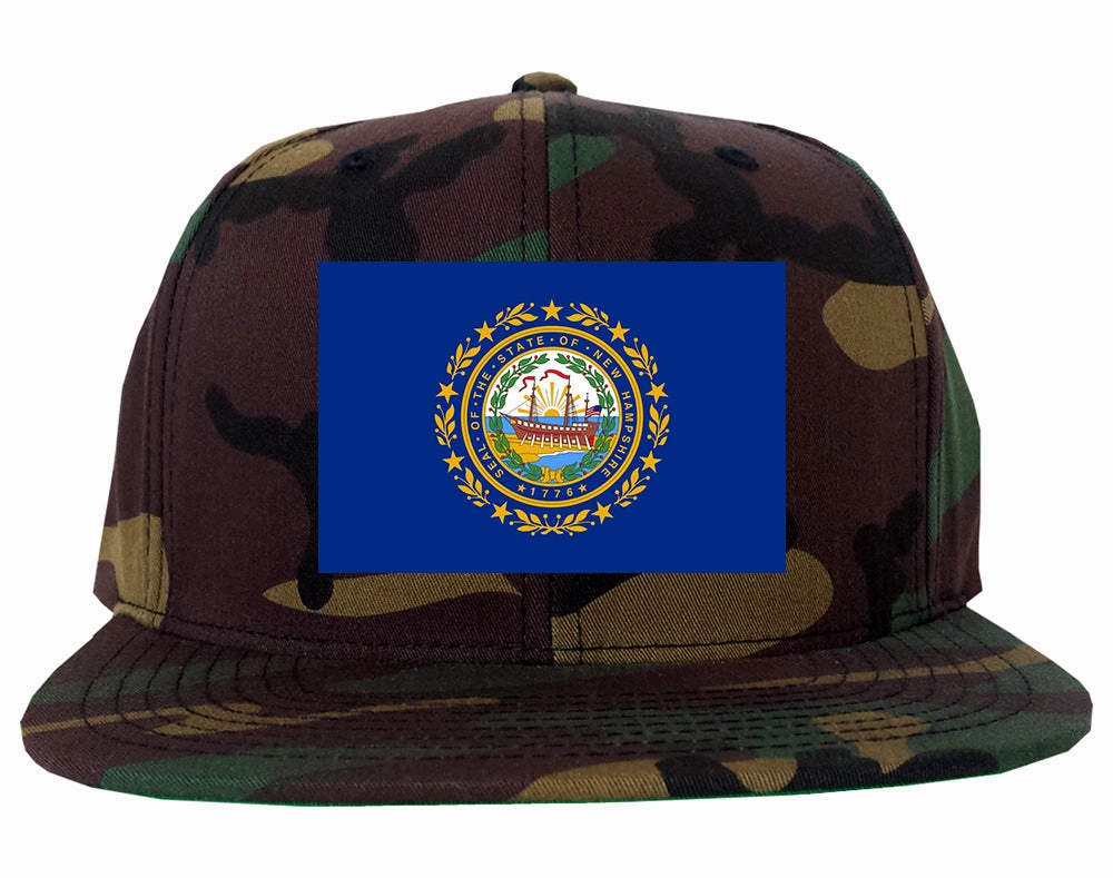 New Hampshire State Flag NH Chest Mens Snapback Hat