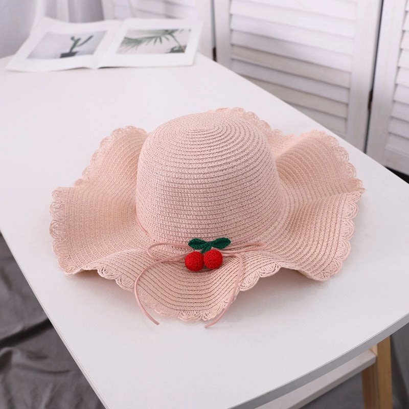 New Korean Sun Hat Beach Family Vacation Cherry Ruffle