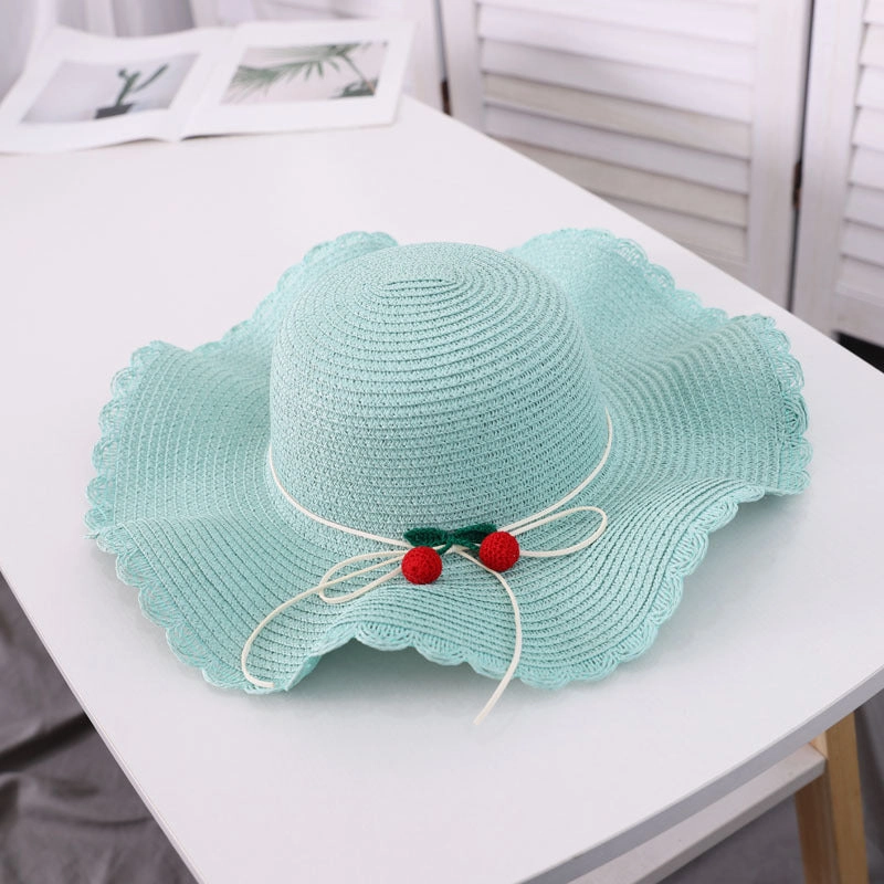 New Korean Sun Hat Beach Family Vacation Cherry Ruffle