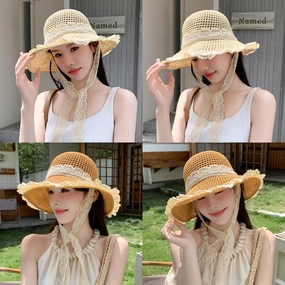 New Straw Sun Hat Wide Brim Fisherman Hat