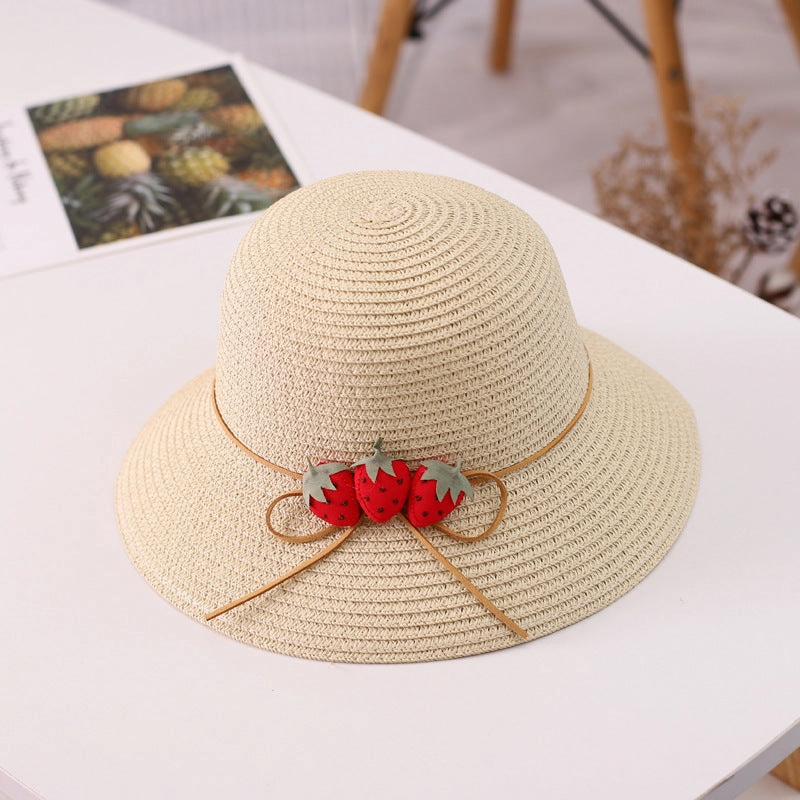 New Wide Brim Hat Girls' Sweet Bag Set Family Summer Vacation Beach