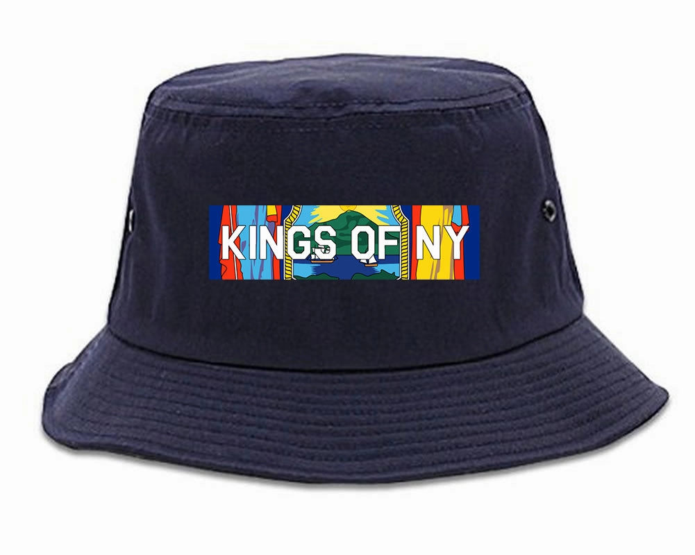 New York Flag Box Logo Mens Bucket Hat