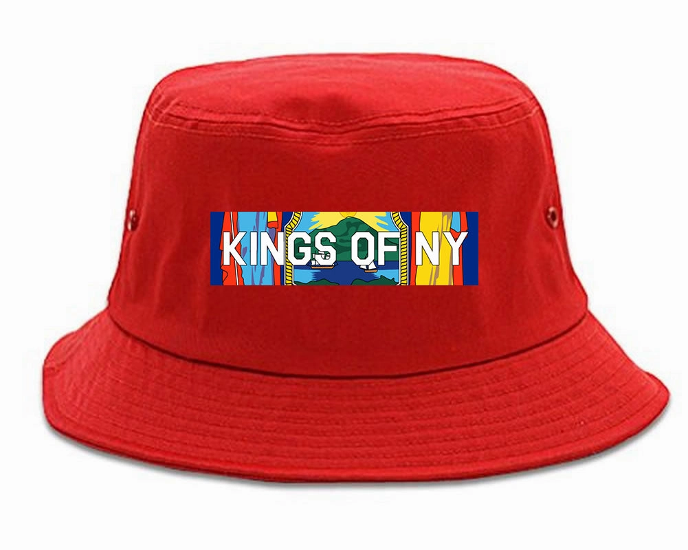 New York Flag Box Logo Mens Bucket Hat