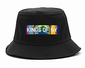 New York Flag Box Logo Mens Bucket Hat