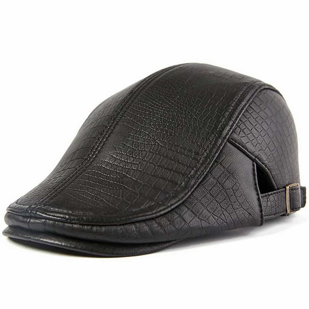 Newport Genuine Leather Duckbill Flat Cap