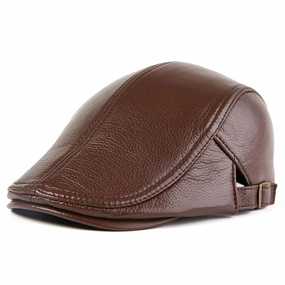 Newport Genuine Leather Duckbill Flat Cap