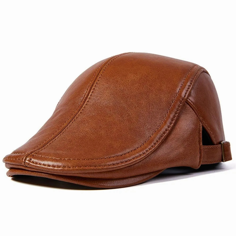 Newport Genuine Leather Duckbill Flat Cap