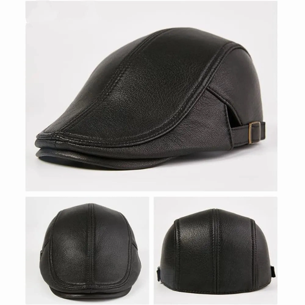 Newport Genuine Leather Duckbill Flat Cap
