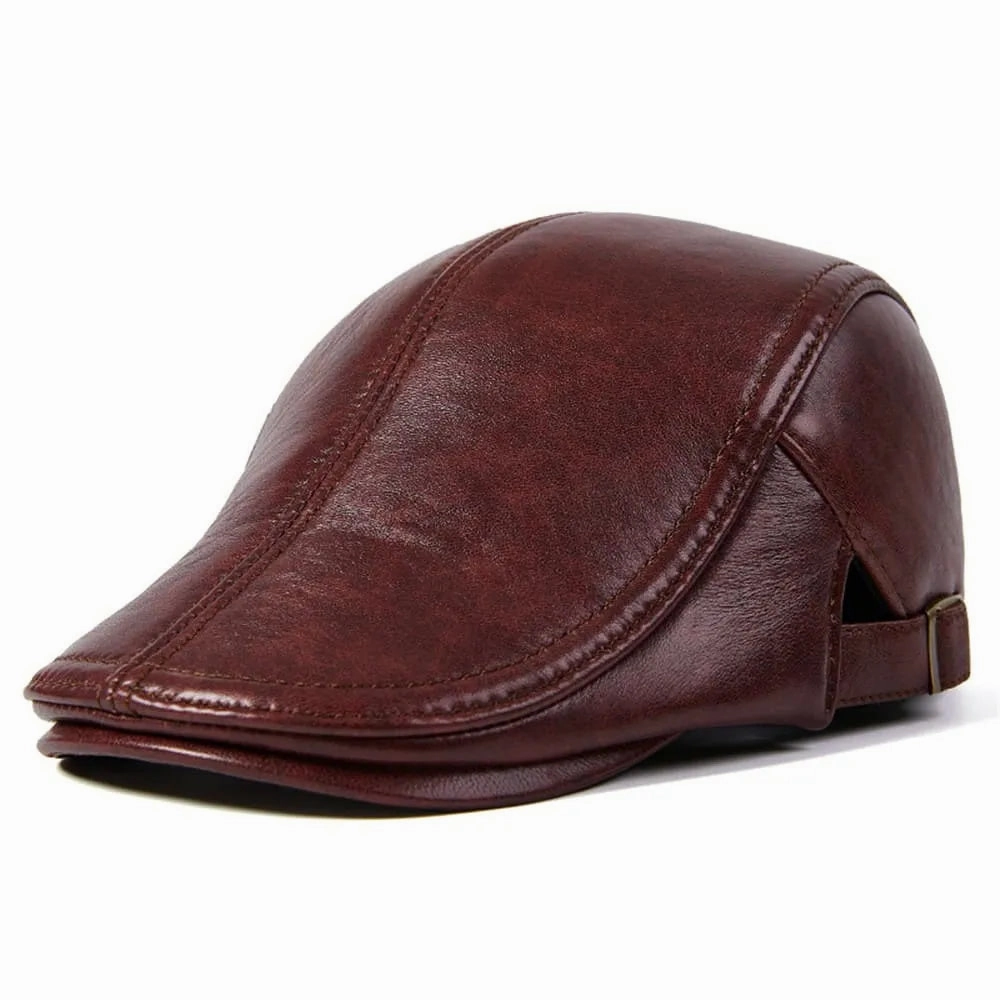 Newport Genuine Leather Duckbill Flat Cap