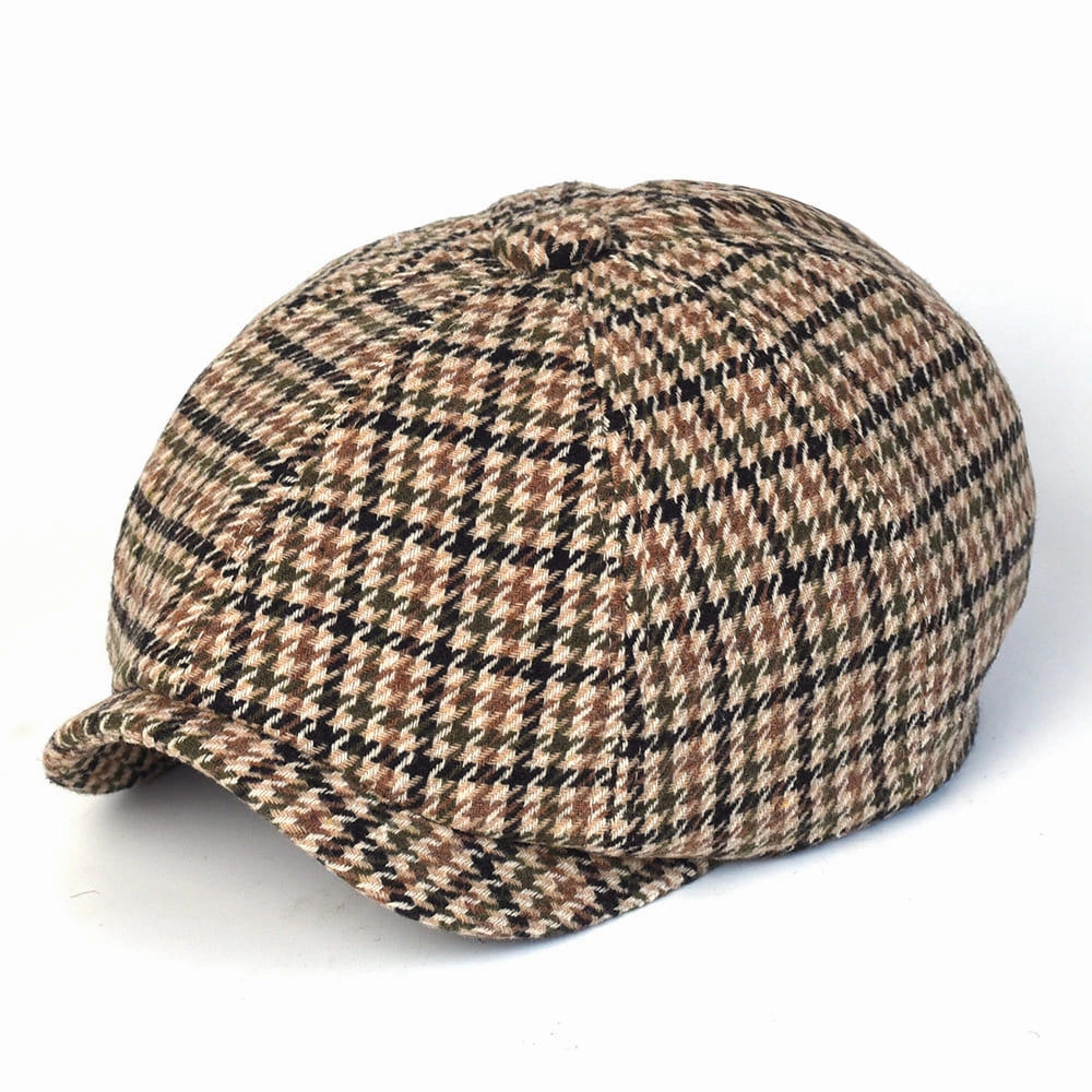 NH Houndstooth Wool Newsboy Cap