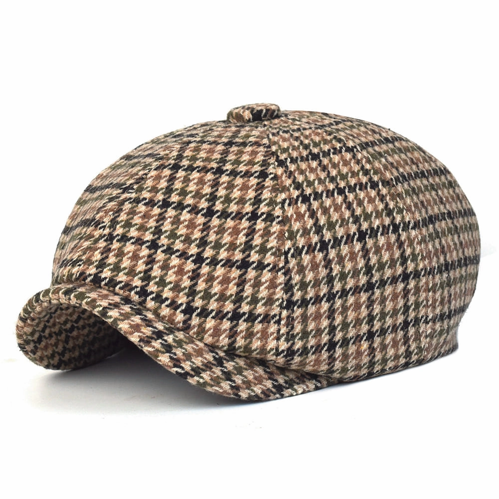NH Houndstooth Wool Newsboy Cap