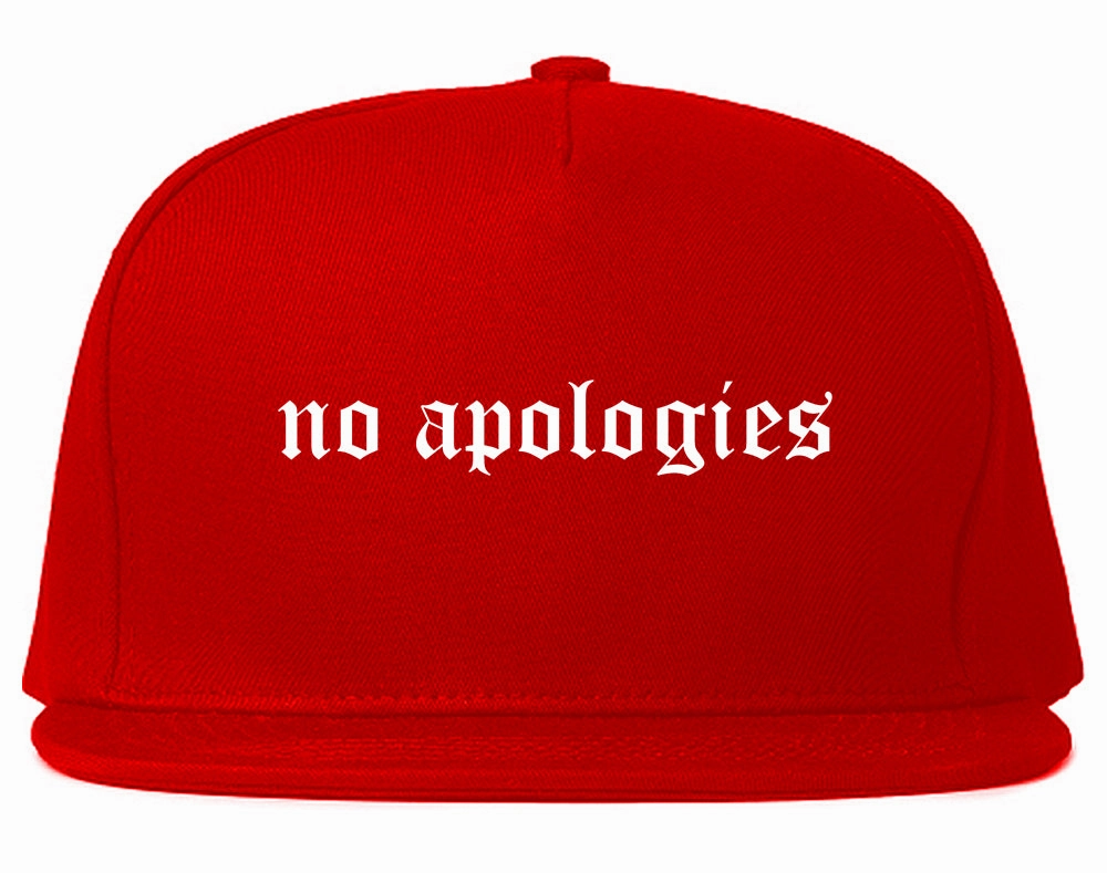 No Apologies Old English Mens Snapback Hat