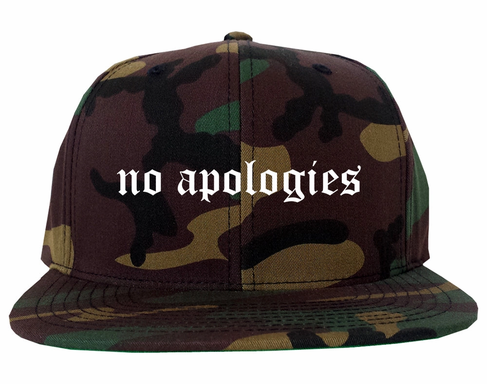No Apologies Old English Mens Snapback Hat