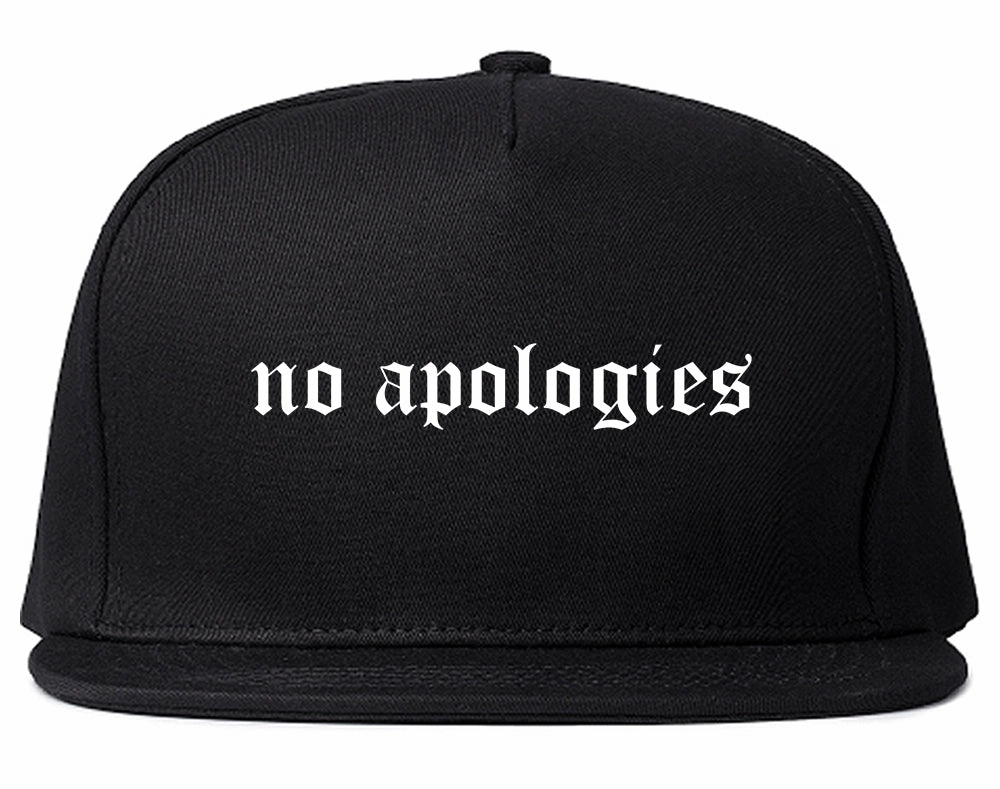 No Apologies Old English Mens Snapback Hat