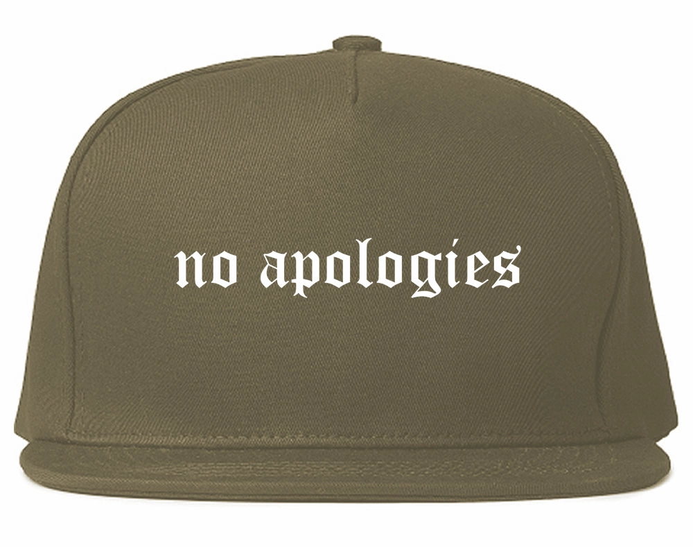 No Apologies Old English Mens Snapback Hat