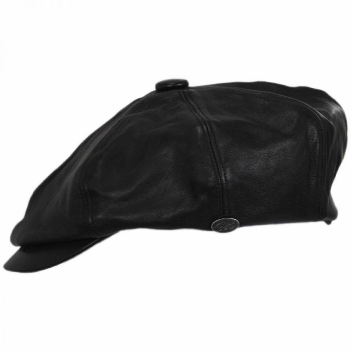 Noclin Leather Newsboy Cap