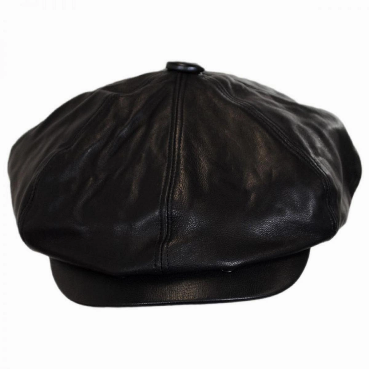 Noclin Leather Newsboy Cap