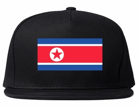 North Korea Flag Country Printed Snapback Hat Cap