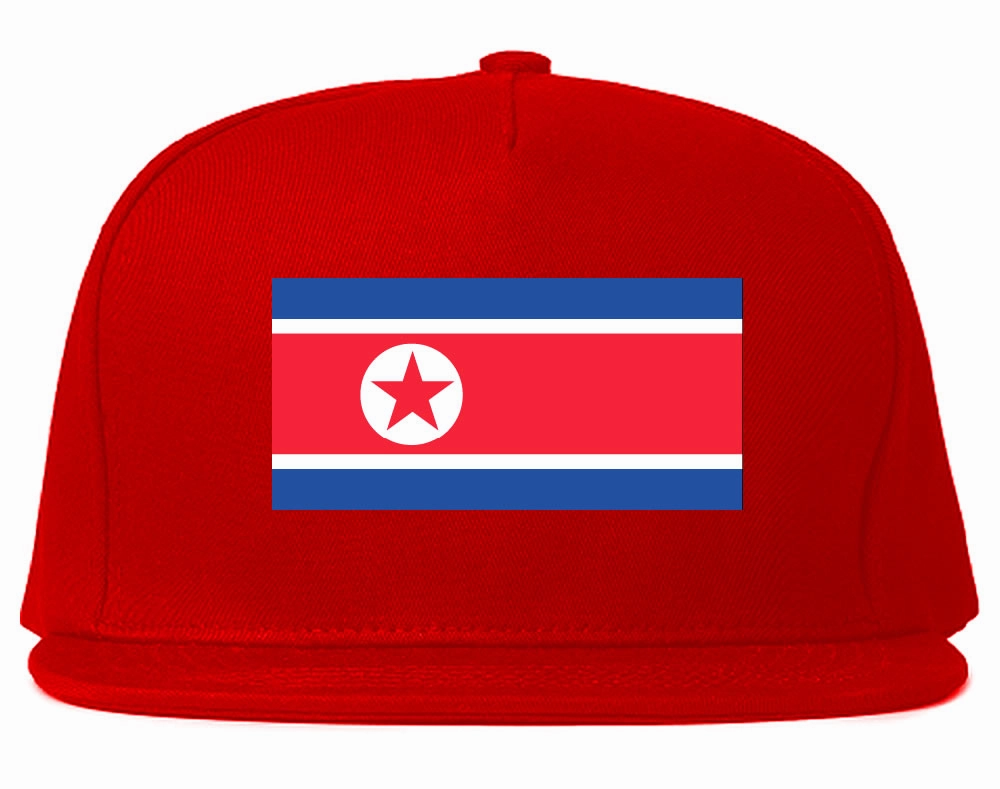 North Korea Flag Country Printed Snapback Hat Cap